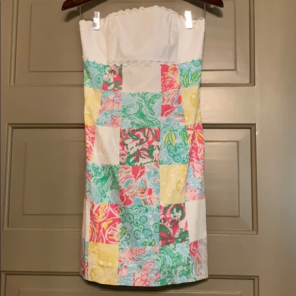 Lilly Pulitzer Franco Patchwork Strapless Dress - Picture 3 of 5